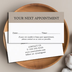 Eenvoudig Elegant Taupe Goudgeel Salon Afsprakenkaartje