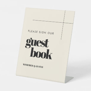 Eenvoudig elegant Teken ons gastenboek voetstuk Reclamebord Met Voetstuk