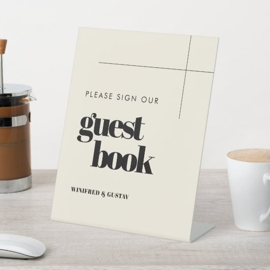 Eenvoudig elegant Teken ons gastenboek voetstuk Reclamebord Met Voetstuk (Insitu)