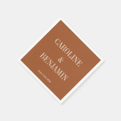 Eenvoudig Elegant Terracotta Custom Wedding Servet (Hoek)