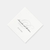 Eenvoudig Elegant Traditional Script WeduwMonogram Servet (Hoek)