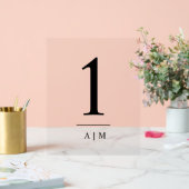 Eenvoudig Elegant Trouwtafelnummer met Initiaal Acryl Bord (Huwelijk)