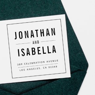 Eenvoudig Elegant Typography Wedding Return Addres Rubberstempel