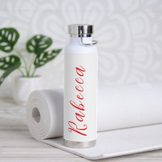 Eenvoudig Elegant Verbrand Oranje Geschreven Waterfles