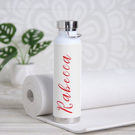 Eenvoudig Elegant Verbrand Oranje Geschreven Waterfles (Yoga (Gedraaid)  )
