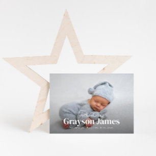 Eenvoudig Elegant Volledige Foto met Collage Birth Aankondiging