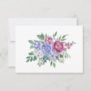 Eenvoudig Elegant Waterverf Bloemen Boeket Flat Notitiekaartje