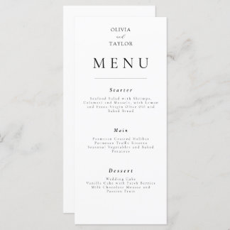 Eenvoudig Elegant Weddenschap/Gebeurtenismenu Menu