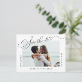 Eenvoudig Elegant Wedding sparen de Foto van de Da Aankondigingskaart (Staand voorkant)