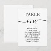 Eenvoudig Elegant Wedding Table Number (Zitplaatje (Voorkant / Achterkant)