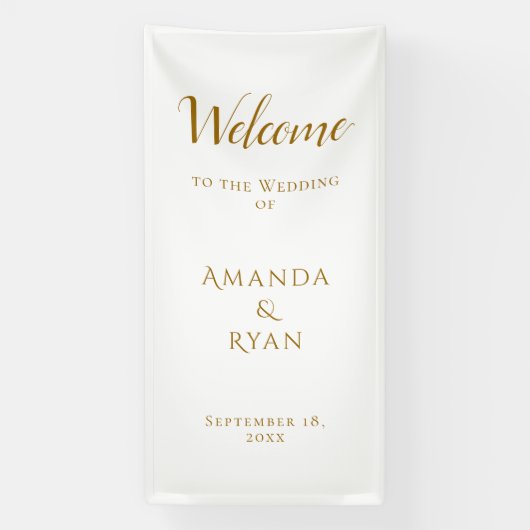 Eenvoudig elegant welkomstscript huwelijk spandoek (Verticaal)