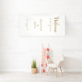 Eenvoudig elegant welkomstscript huwelijk spandoek (Insitu)