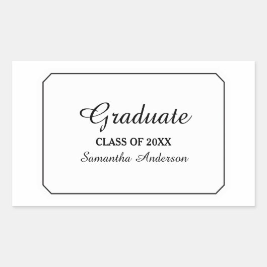 Eenvoudig Elegant White Afstuderen Stickers (Voorkant)