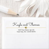 Eenvoudig Elegant White Gold Heart Weddenlabel Etiket (Insitu)