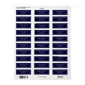 Eenvoudig Elegant White Lijst Navy BG-adreslabel Etiket (Full Sheet)