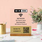 Eenvoudig elegant WiFi QR-codenetwerkwachtwoord Acryl Bord (Huwelijk)