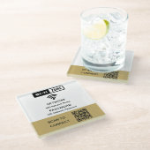 Eenvoudig elegant WiFi QR-codenetwerkwachtwoord Glazen Onderzetter (Schuin)