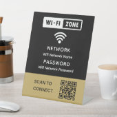 Eenvoudig elegant WiFi QR-codenetwerkwachtwoord Reclamebord Met Voetstuk (Insitu)