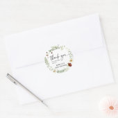 Eenvoudig Elegant Wildflower Baby shower Dank u we Ronde Sticker (Envelop)