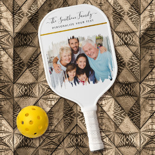 Eenvoudig & Elegant Witgoud Voeg uw familiefoto to Pickleball Paddle