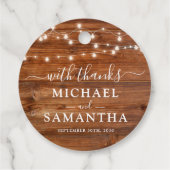 Eenvoudig elegant wood Rustic Wedding Favor Dank j Bedankjes Labels (Achterkant)