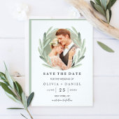 Eenvoudig elegant Wreath Wedding Save the Date Pho
