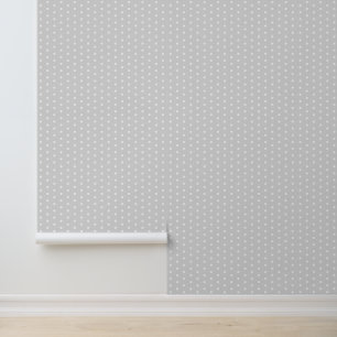 Eenvoudig Elegant Zilver Grijs Wit Stippenpatroon Behang