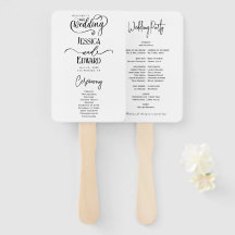 Eenvoudig Elegant Zwart Wit Modern Huwelijksprogra