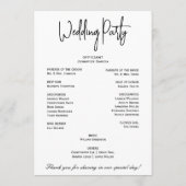 Eenvoudig Elegant Zwart Wit Modern Minimaal Script Programma (Achterkant)