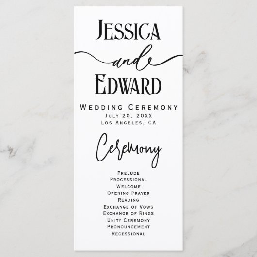 Eenvoudig Elegant Zwart Wit Modern Minimaal Script Programma (Voorkant)