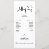 Eenvoudig Elegant Zwart Wit Modern Minimaal Script Programma (Achterkant)