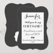 Eenvoudig elegant zwart-wit ontwerp kaart (Voorkant / Achterkant)