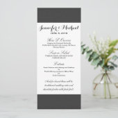 Eenvoudig elegant zwart-wit ontwerp menu (Staand voorkant)