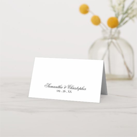 Eenvoudig Elegant Zwart & Wit Schrijf in Bruiloft (Achterkant)