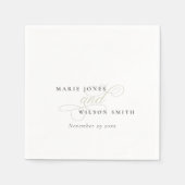 Eenvoudig elegant zwart-witscript servet (Voorkant)