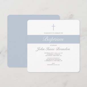 Eenvoudig elegante baptisme-uitnodiging - jongens kaart