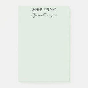 Eenvoudig Elegante Bleek Saliegroene Tuinontwerper Post-it® Notes