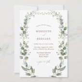 Eenvoudig elegante botanische bruiloft kaart (Voorkant)