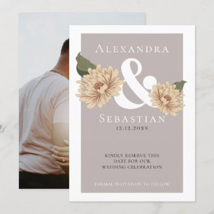 Eenvoudig elegante Floral Wedding sparen de Datum Save The Date