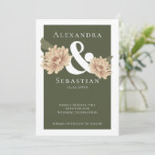 Eenvoudig elegante Floral Wedding sparen de Datum Save The Date (Staand voorkant)