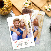 Eenvoudig elegante foto-bruiloft Sla de datumkaart Save The Date