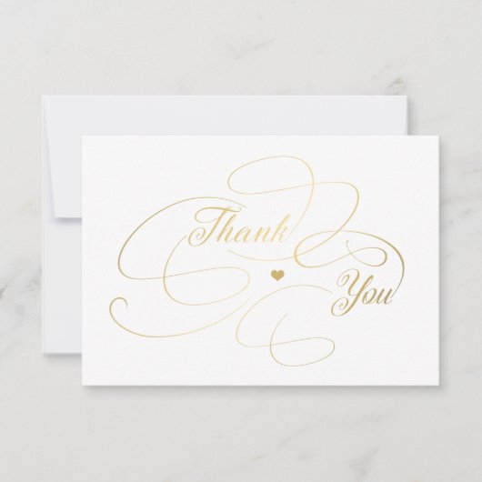 Eenvoudig elegante gouden schrift bedankkaart (Voorkant)