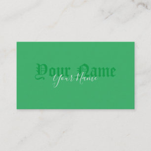 Eenvoudig elegante groene oude letters visitekaartje