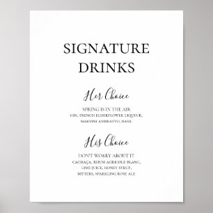 Eenvoudig Elégante Handtekening Dranken Bord Poster
