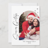 Eenvoudig elegante stijlvolle FOTO-kerstgroet Feestdagenkaart (Voorkant)