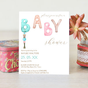 Eenvoudig elegante uitnodiging voor baby shower