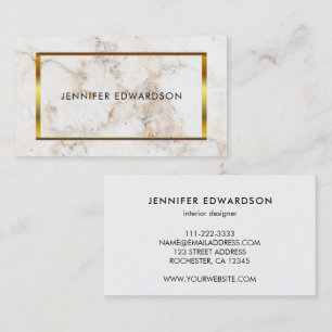 Eenvoudig elegante witte marmeren professional visitekaartje