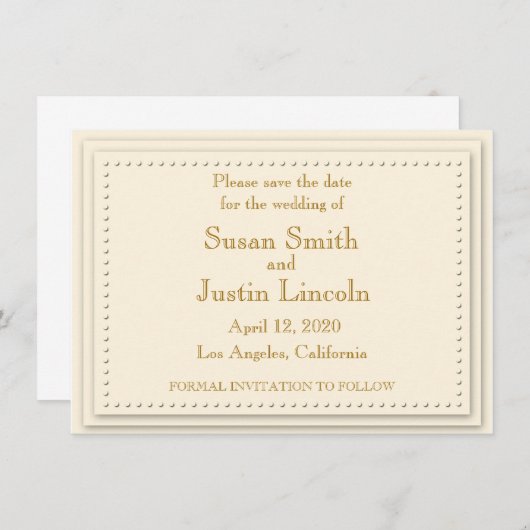 Eenvoudig elegantiecluster slaat de datumkaart op save the date (Voorkant / Achterkant)
