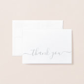 Eenvoudig Elege Handlettering Minimalistisch Zilve Folie Kaarten (Voorkant met envelop)