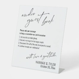 Eenvoudig Elegeant Bruiloftsontvangst Audio-gasten Reclamebord Met Voetstuk